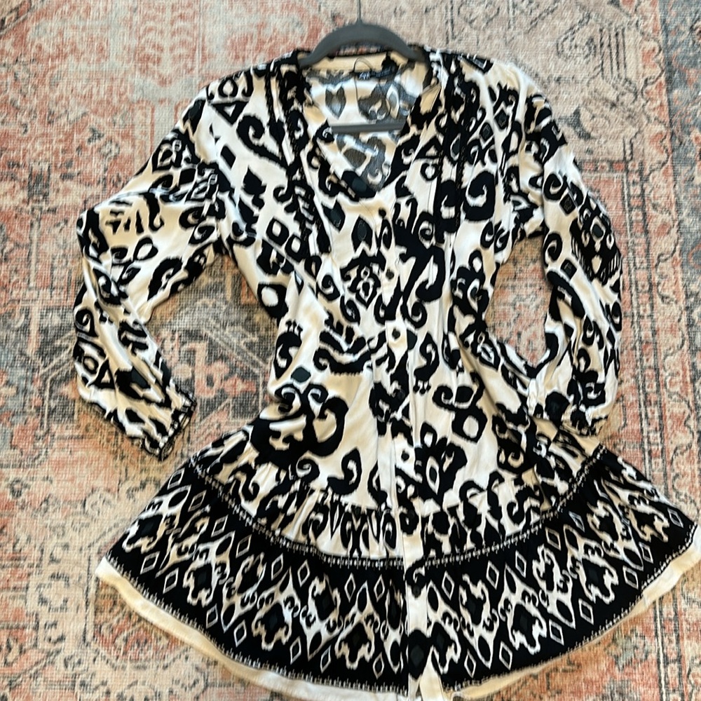 Black and White Patterned Dress